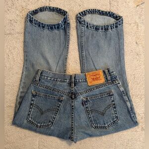 Levi's 303’s Y2K Blue Denim Ankle Cropped Jeans w/ Unique Hem Excellent Like New